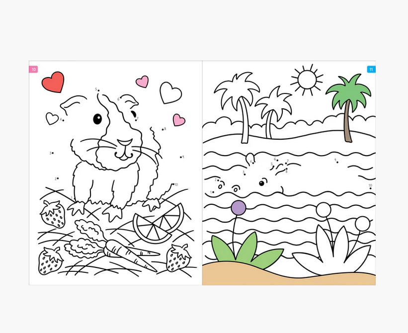 Animals Dot-to-Dot Coloring  Book
