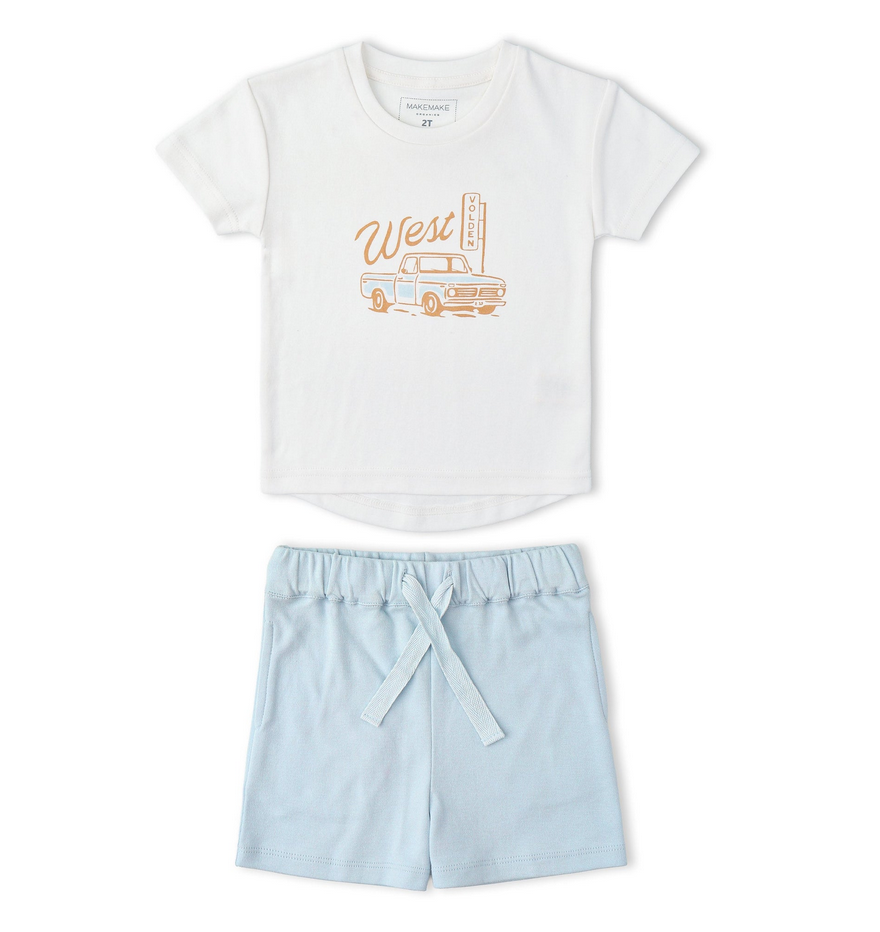 Organic Graphic Tee & Shorts Set - Wild West
