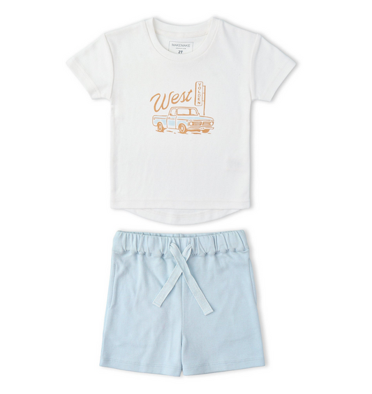 Organic Graphic Tee & Shorts Set - Wild West