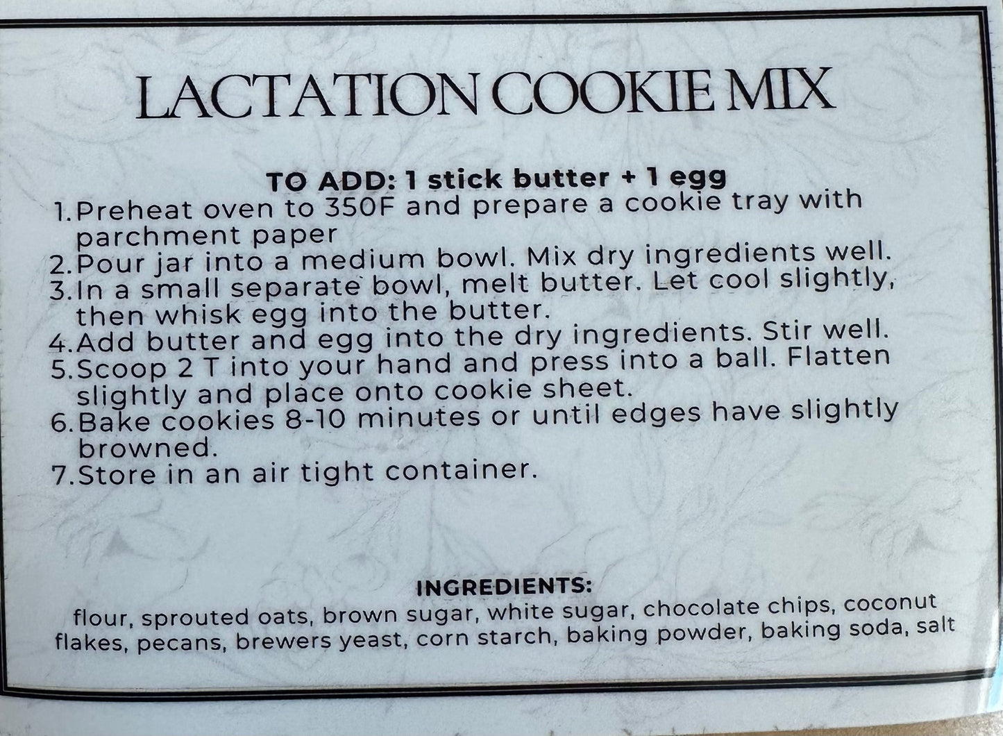 Lactation Cookie Mix