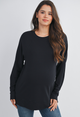 Black Side Zip LS Nursing Pullover