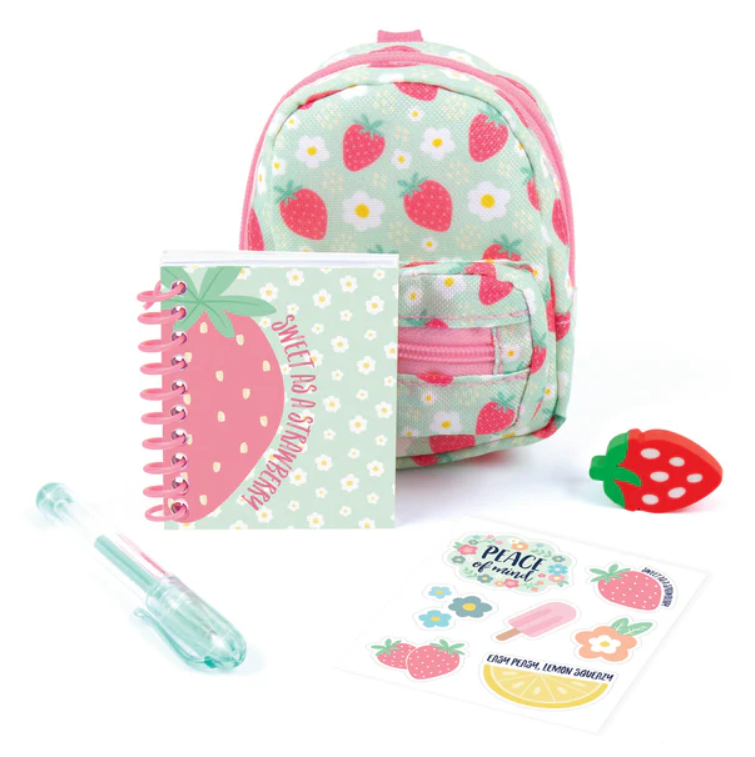 Mini Backpack with Stationery - Sweet As A Strawberry