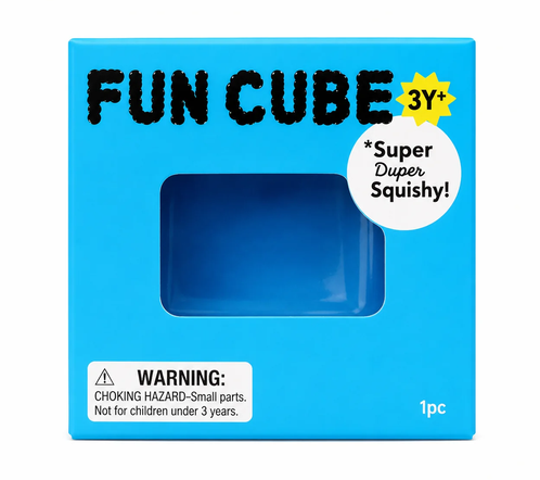 Fun Cube- Blue Squishy Toy