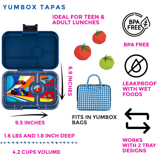 Yumbox Tapa Bento Box - Monte Carlo Blue