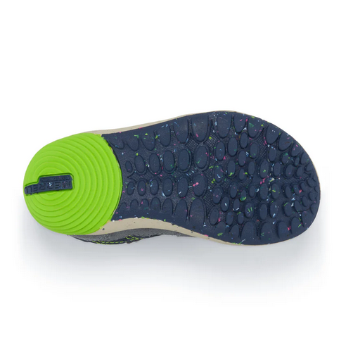 *Bare Steps - Baby Shoes  Navy/Green