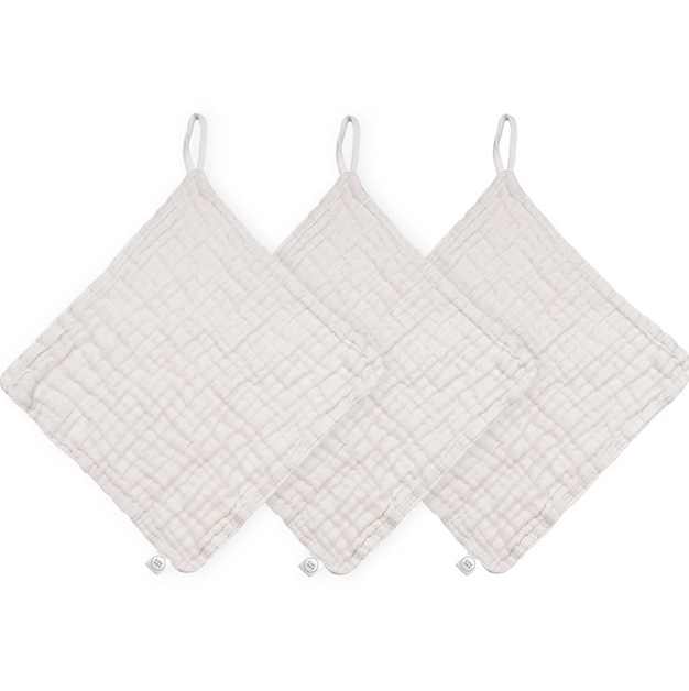 *Muslin Washcloth - Grey 3pc Set