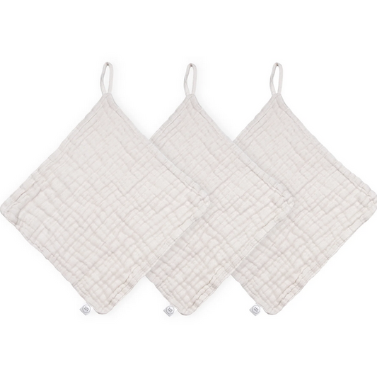 *Muslin Washcloth - Grey 3pc Set