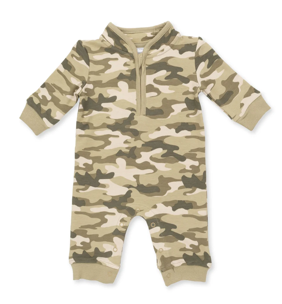 Camo French Terry - Zip Neck Romper