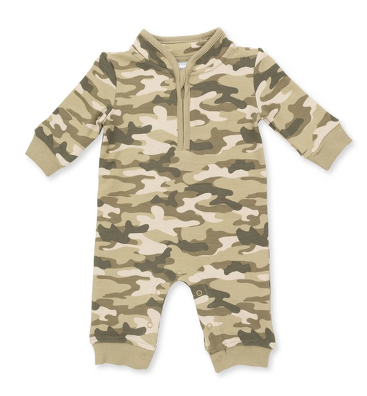 Camo French Terry - Zip Neck Romper