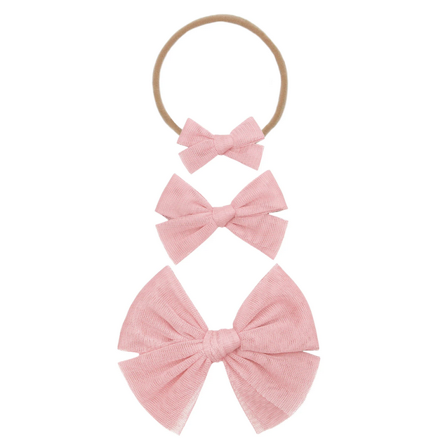 Bubblegum Tulle Bow Nylon- Small