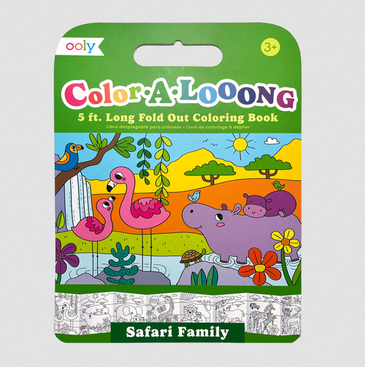 Color-A-Looong: Fold OutColoring Book - Safari Family