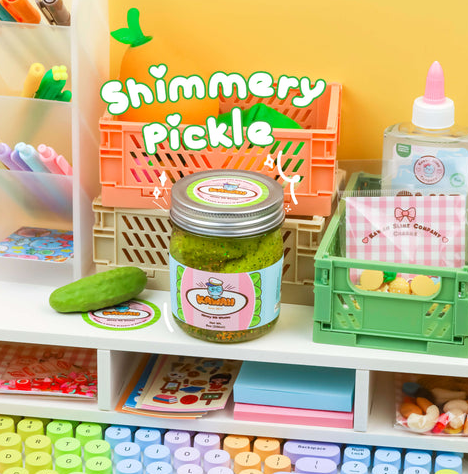 Shimmery Pickle Clear Slime