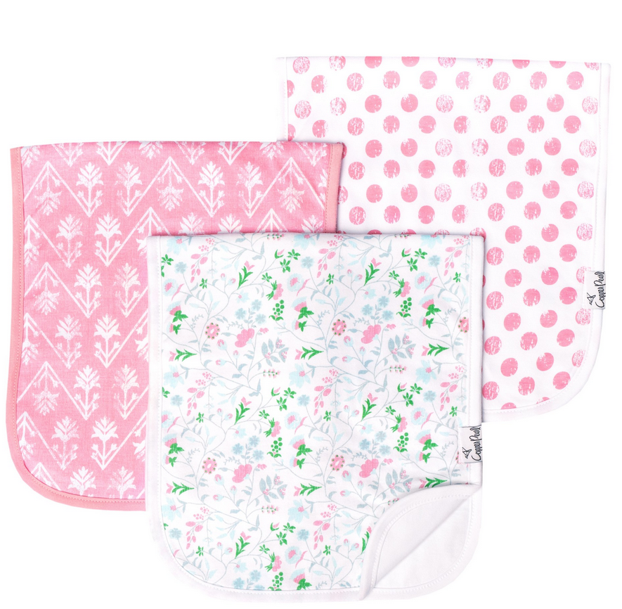 Copper Pearl Claire Burp Cloths