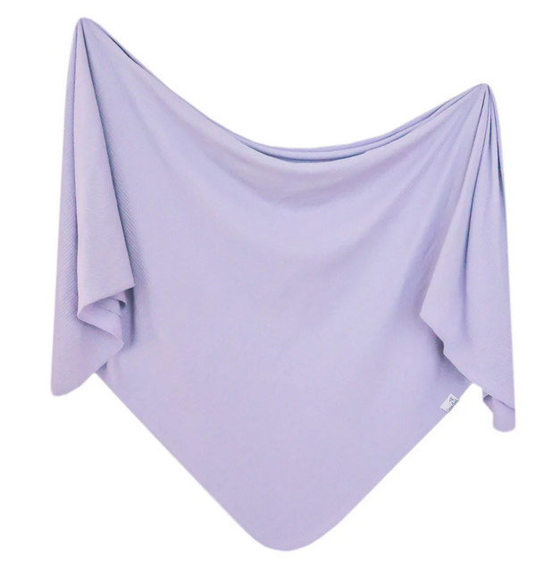 Periwinkle Rib Knit Blanket Single