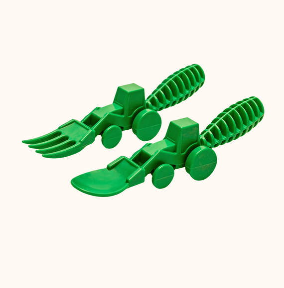 Constructive Eating - Green Tractor Untensils Set