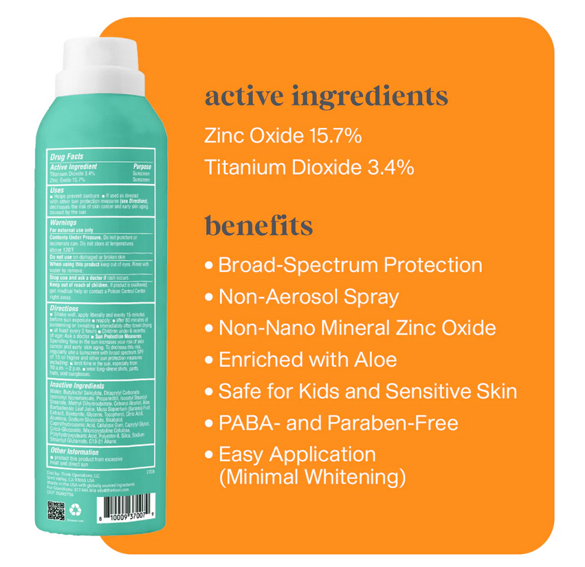 Think Sport Kids All Sheer Mineral Sunscreen Spray SPF 50