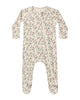 BAMBOO ZIP FOOTIE HOLIDAY FLORAL