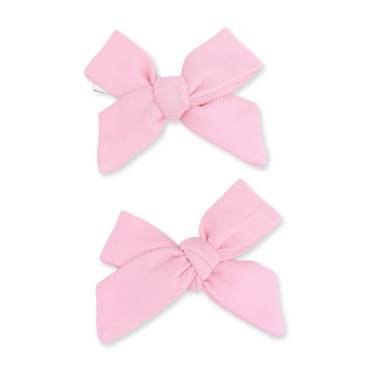 Solid Candy Pink - 2 Pack Bow Clips