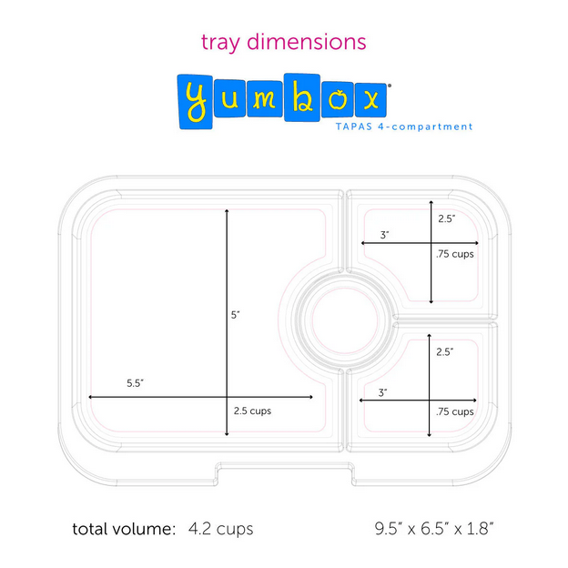 Yumbox - Bento Lunch Box -Tapas Antibes Blue Rainbow