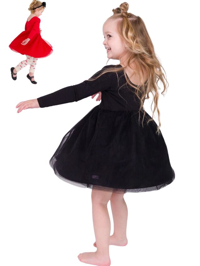 Long Sleeve Tulle Twirl Dress