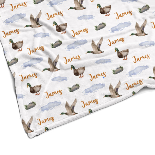Sugar + Maple Plush Minky Fleece Personalized Blanket | Many Mallards