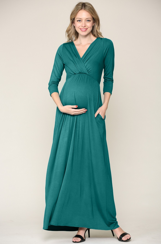 Hunter Green -Maternity Nursing Dress Lizzie