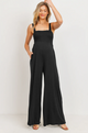 Black Smocked Maternity Jumpsuit