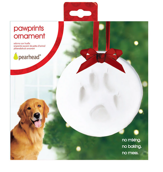 Pet Pawprint Christmas Keepsake Ornament