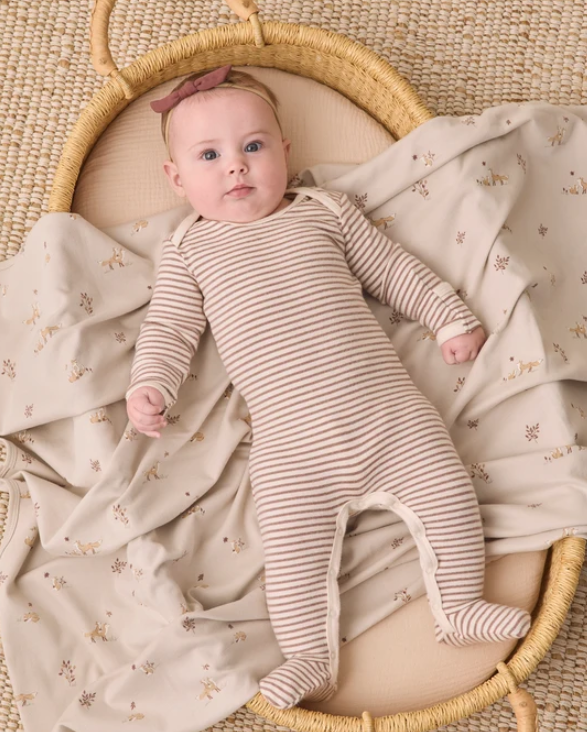 BABY FOOTIE COCOA MICROSTRIPE