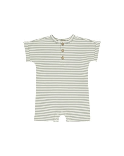 SHORT SLEEVE ONE-PIECE SAGE MICRO STRIPE