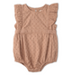 Organic Eyelet Flutter Romper - Clay Eyelet