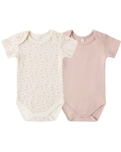*SHORT SLEEVE BODYSUIT PACK DITSY, BLUSH