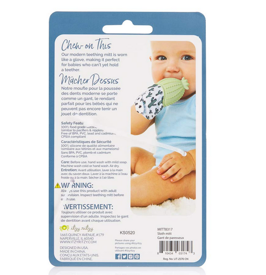 Sloth - Silicone Teething Mitt