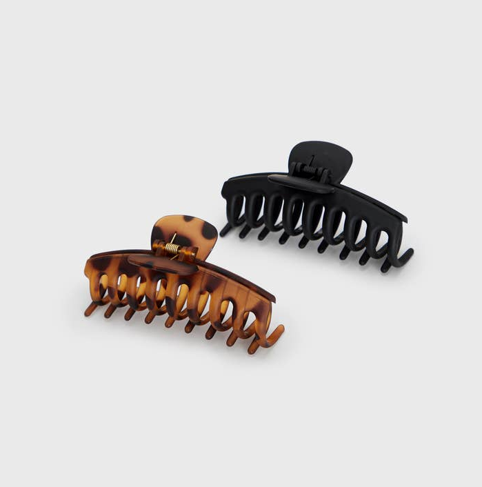 Recycled Plastic Oversized Matte Claw Clips 2pc Set