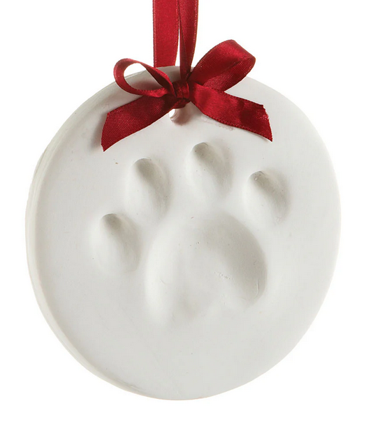 Pet Pawprint Christmas Keepsake Ornament