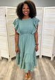 Ruffle Midi Dress- Seafoam Green