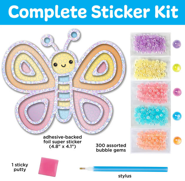 Bubble Gems Super Sticker Butterfly