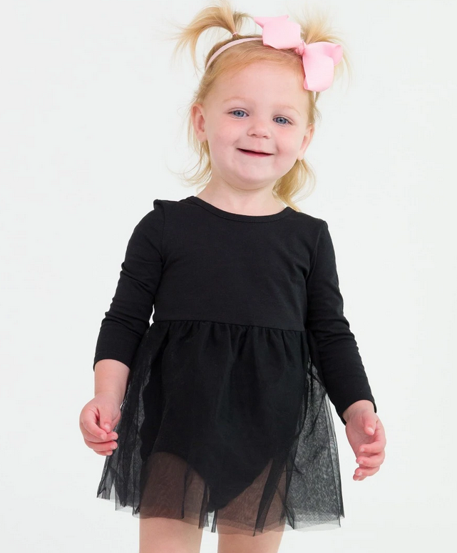 Long Sleeve Tulle Skirted Romper