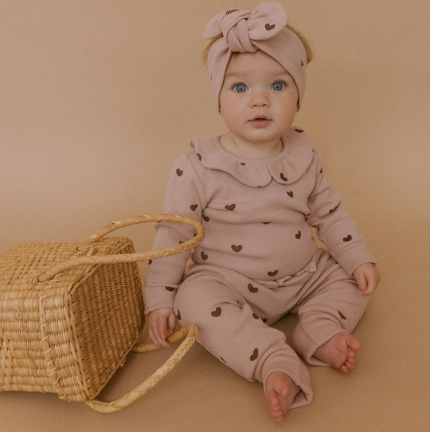 *Organic Ruffle Onesie & Pants Set - Hearts