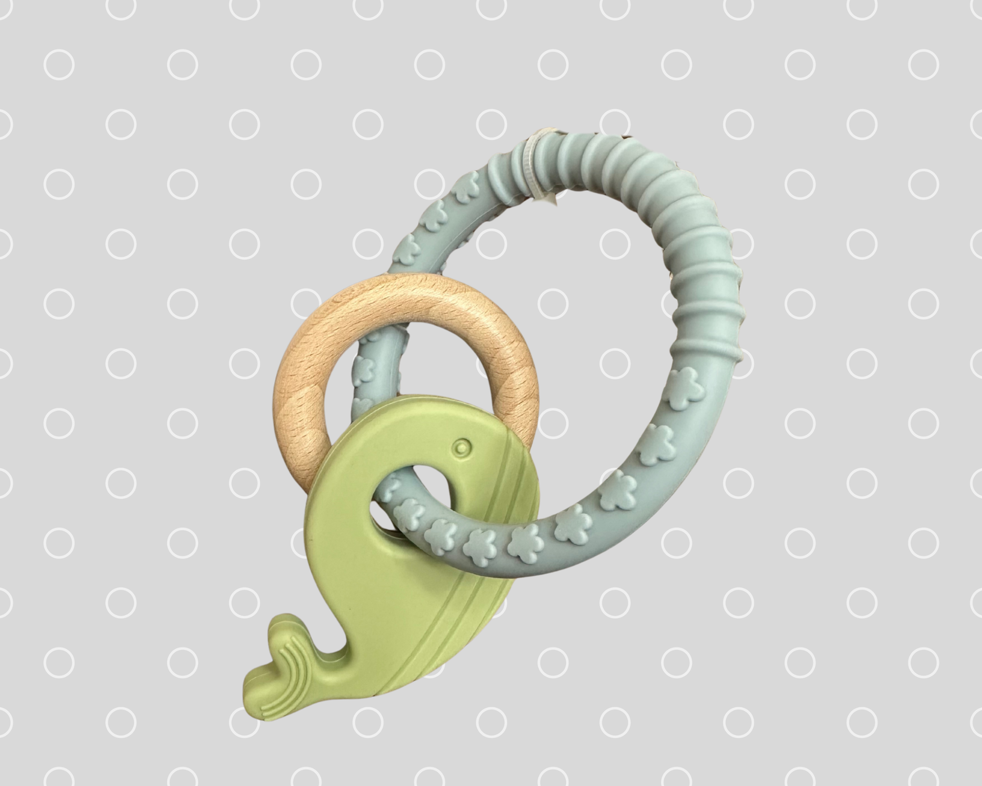 Silicone Whale  + Wood Ring Teether