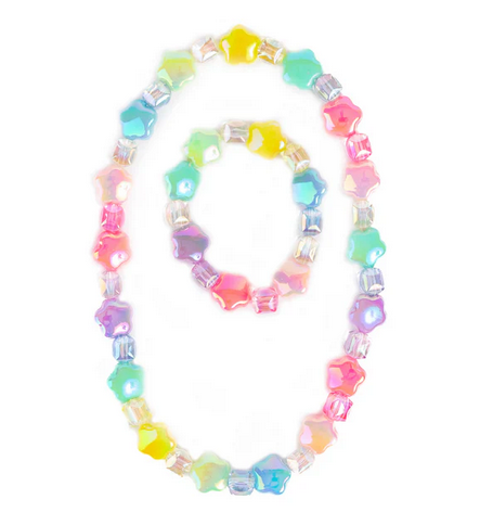 Wish Upon a Rainbow Star Necklace + Bracelet Set