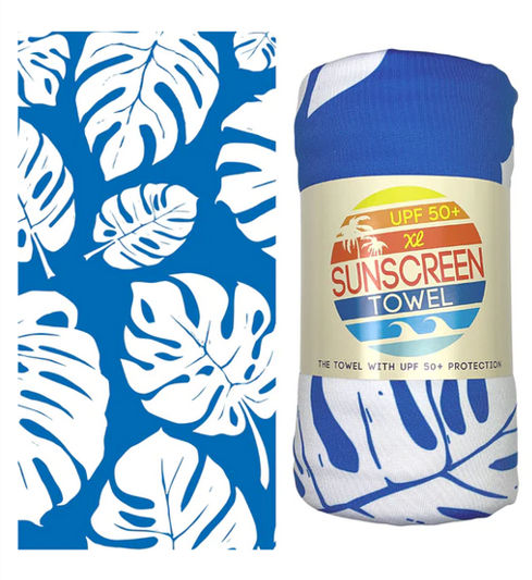 XL UPF 50+ Sunscreen Towel (White Palm Tree)