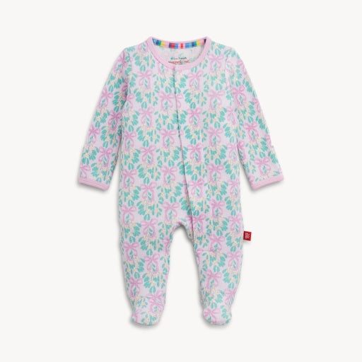 MISTLE BOW WAFFLE FOOTIE