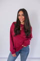 Big Hug Vertical Zip Breastfeeding Crewneck Raspberry