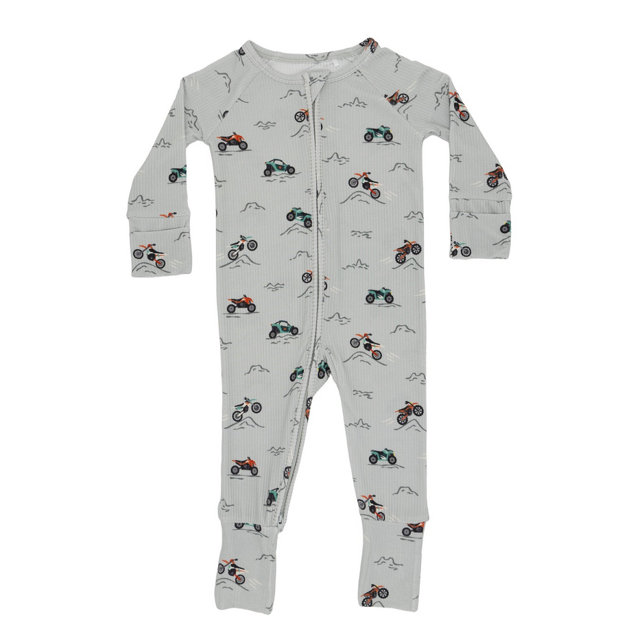 Little Riders Small Ribbed Zip Romper