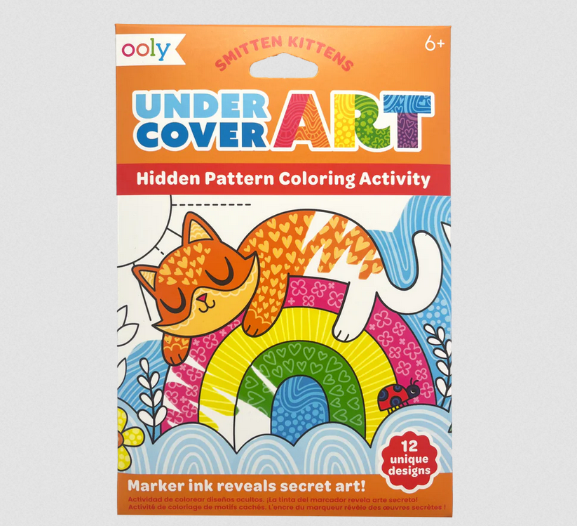 Undercover Art Hidden Pattern Coloring Activity Art Cards - Smitten Kittens