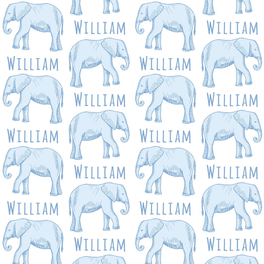 Sugar + Maple Plush Minky Fleece Personalized Blanket | Elephant