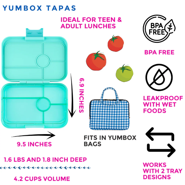 *Leakproof Yumbox Tapas Bali Aqua