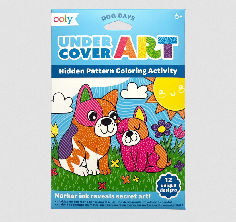 Undercover Art Hidden Pattern Coloring Activity Art Cards - Dog Days