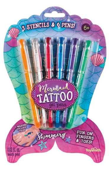 Mermaid Tattoo Gel Pens, Set of 6